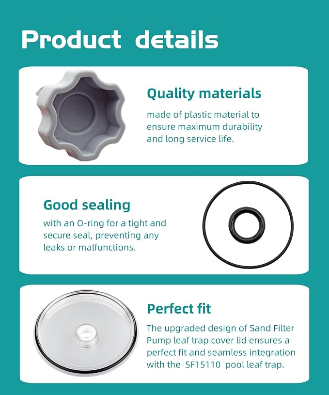 SF15110 Pool Leaf Trap Cover Lid,with O-Ring&Valve,Compatible with Intex 12 Inch Sand Filter Pumps,Sand Filter Replacement Partsfit for Intex SF15110 28948EH ECO15110-2 Models