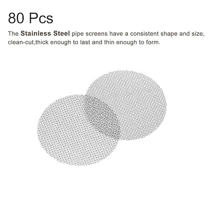 MECCANIXITY Pipe Screen Stainless Steel Screens, 13/16 Inch (20mm) Diameter for Pipe Filter, Pack of 80