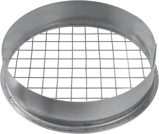 Repa Market Ø6 Inch Duct Cover – Galvanized Steel Round Duct Cap with Mesh Screen – HVAC Exhaust or Intake Vent – Exterior Pipe Air Outlet – Spiral Ventilation Ducting Metal End Plug