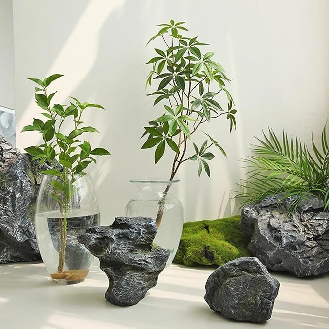 Outdoor Fake Rock Cover Realistic Lightweight Fiberglass Artificial Landscape Boulder Enclosure Protection Dome for Well Pump Septic Tank Electrical Boxes R (P)