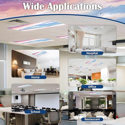 Fluorescent Light Covers - Classroom Covers for Ceiling Lights, 1 PCS 4 x 2 Feet Magnetic Light Filters, Classroom, Office Decor (Sunset glow)