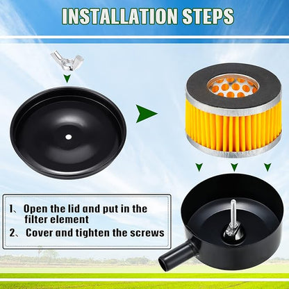 8 Pcs Air Compressor Replacement Filter Elements 2.6 x 1.6 Inch Piston Type Air Compressor Intake Paper Filter Elements