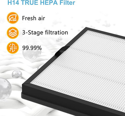 AP303 AP304 Replacement Filters, Compatible with DAYETTE ＆ FRESHDEW Air Purifier AP303/AP304, H14 HEPA Filter with Activated Carbon, 2 Pack (Original Filter)