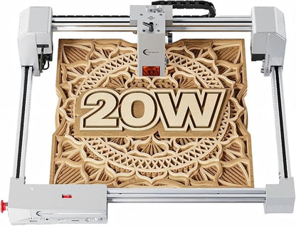 JL9 20W Laser Engraver and Cutter with Air Assist, Laser Engraving Machine for Wood Metal Acrylic Glass Stone, Powerful DIY CNC Laser Cutter 11.8" x 11.8" 20000mW Class1