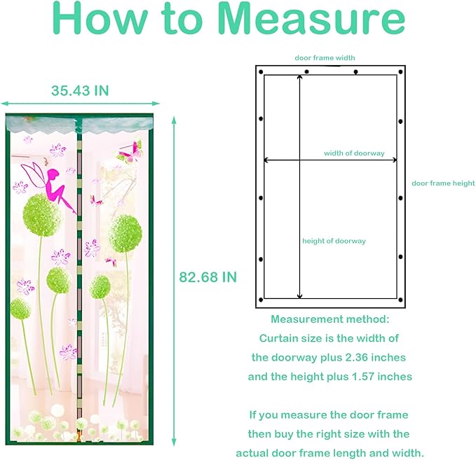 Door Mesh Screen with Magnet, Fly Hanging Temporary Magic Patio Heavy Duty Front Back Screen Magnetic Closure, Portable French Net for Door to Keep Bugs Out Doorway Curtain 35x83 in