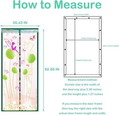 Door Mesh Screen with Magnet, Fly Hanging Temporary Magic Patio Heavy Duty Front Back Screen Magnetic Closure, Portable French Net for Door to Keep Bugs Out Doorway Curtain 35x83 in