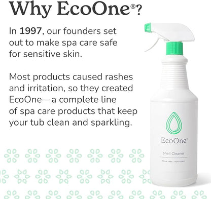 ecoone Filter Cleaner All-Natural Spa & Hot Tub Filter Cleaner | Foam-Free, Chlorine-Free, & Phosphate-Free Spa Filter Cleaner | Prolongs Filter Life and Leaves No Residue, 8 Oz