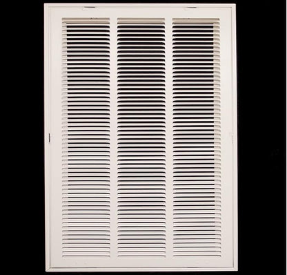 HVAC Premium 14" X 24 Steel Return Air Filter Grille for 1" Filter - Fixed Hinged - HVAC Duct Cover - Flat Stamped Face - White [Outer Dimensions: 16 5/8" X 26 5/8"]