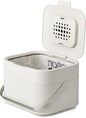 Joseph Joseph Stack Kitchen Food Intelligent Waste Compost Caddy Recycling Bin with Odor Filter, 4 Litre / 1 Gallon - Stone