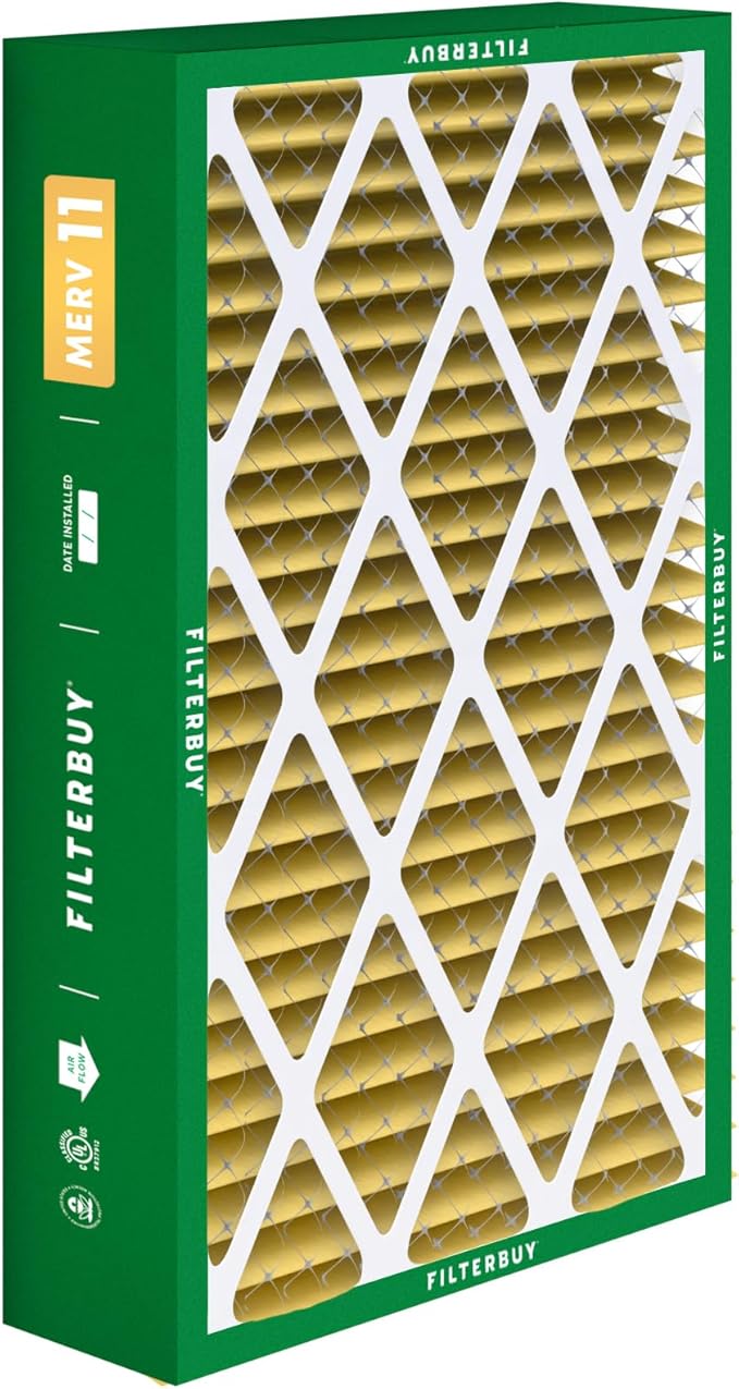 Filterbuy 16x28x6 Air Filter MERV 11 Superior Pet & Allergy Defense (2-Pack), Pleated HVAC AC Furnace Filters for AprilAire Space-Gard 401, 2400, & Lennox (Actual Size: 15.50 x 26.88 x 6.00)