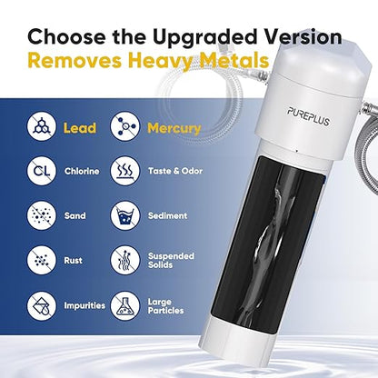 PUREPLUS Under Sink Water Filter System, 22000 Gallons, 99.99% Chlorine Reduction, NSF/ANSI 42 Certified,Removes Heavy Metals,Chlorine, Direct Connect Under Counter Water Filtration System