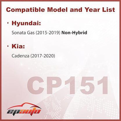 EPAuto CP151 (CF12151) Premium Cabin Air Filter Compatible with Hyundai Sonata Gas (2015-2019), Kia Cadenza (2017-2020) includes Activated Carbon
