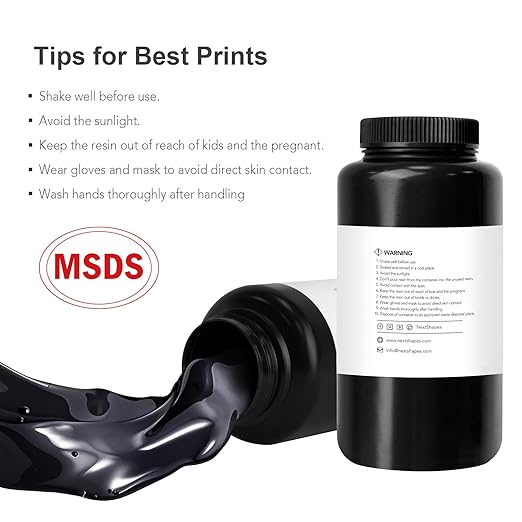 Rigid Pro 3D Printing Resin, High Stiffness & High Precision Engineering Resin, Designed for Detailed Models & Functional Parts for LCD/DLP/MSLA 3D Printers (Dark Skin, 1KG)