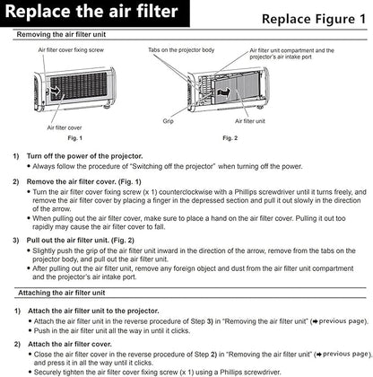 AWO ET-RFM100 Replacement Air Dust Filter for PANASONIC PT-MW530,PT-MW630,PT-MW730,PT-MZ570,PT-MZ670,PT-MZ680,PT-MZ770,PT-MZ780,PT-MZ880,PT-MZ10KL,PT-MZ13KL,PT-MZ16KL Projectors