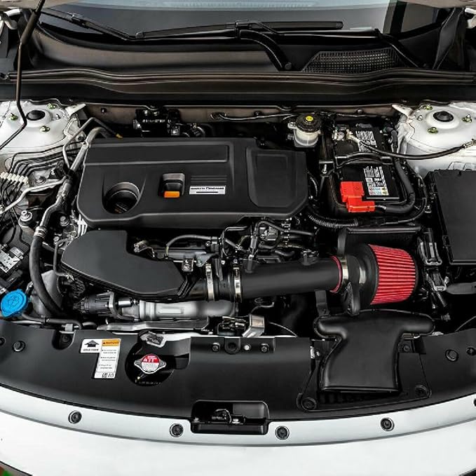 Universal 6" 152mm igh-Flow Air Filter, Reusable Cone Cold Air Intake, High Performance, Washable, Clamp-On Car High Flow Air Kit, Flange Diameter: 6 Inch, Filter Height: 7 Inch, Red