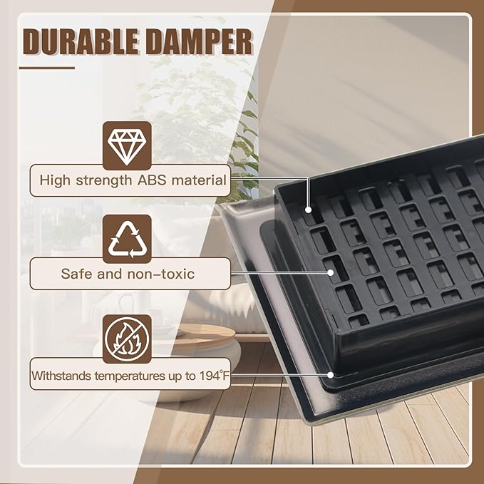 Floor Air Vent 4X10 Inch Heavy Duty Walkable Steel Floor Register Bronze Color Floor Vent Grilles Ease Adjust Decorative Floor Vent