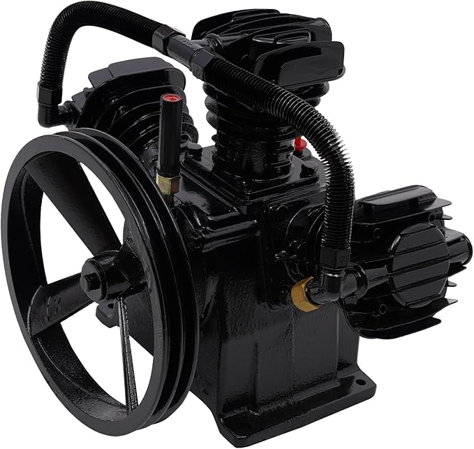 Air Compressor Pump Head, 12 CFM 3 Cylinder 4 HP Replacement Air Compressor Head Pump w/Head Unloaders &Air Filter Mufflers Low Energy Consumption