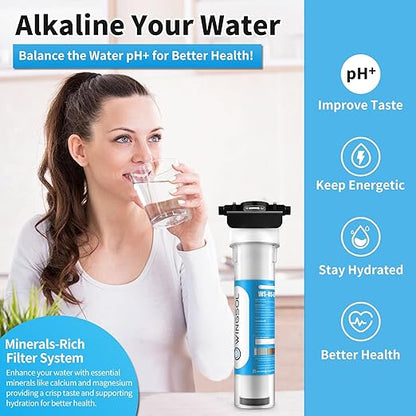 Under Sink Water Filter System, Reduce Heavy Metals/Chlorine/PFAS/PFOA/PFOS/Odor/Sediment, NSF/ANSI 42&53 Improve Taste, EZ Change Life Indication Mineral pH+ Under Sink Water Filter (Jumbo)