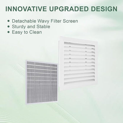 2-Pack Paintable Gable Vents - 18" x 18" Aluminum with Screen, Maximize Ventilation in Attics and Sheds, Vent Opening: 16" x 16"