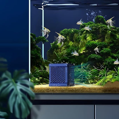 Pure Cube Water Trough Filter - Fish Tank Kit with Activated Carbon, Super Strong Honeycomb Aquarium Filter Media for Small Fish Tanks, Ponds & Livestock Water Purification (1PC, Blue)