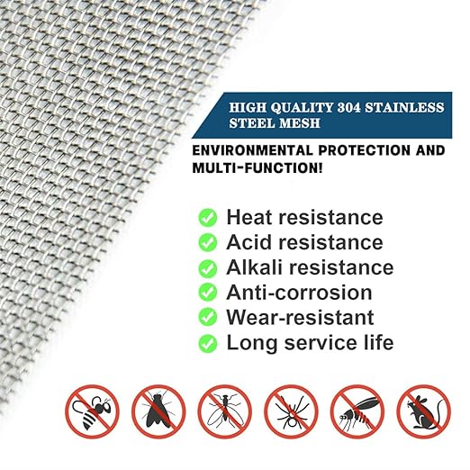 Wire Mesh Sheets Stainless Steel Woven Meshes Screen Filter Panels Vent Metal Rodent Mesh Gauze Net for Mice Rodent Proof Rat Insect for Garden Home3 PCS 30x42CM, LUOTSW3PUS