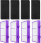 HAPF30AT-Total Air HEPA Type Filter Compatible with Holmes AER1 Aller-gen Remover Filter for HAPF300AP-U4 and HAP242-NU, Funmit 4 True HEPA Filters & 8 Activated Carbon Pre-Filters, Purple