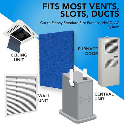 Biodefensor Reusable Air Filter 20x30x1, Made in USA - Cut to Fit Most Furnace, AC, HVAC Vent - Washable, Durable, Rigid Media - High Airflow Energy-Efficient, Includes Prep Pad & Hook Tape