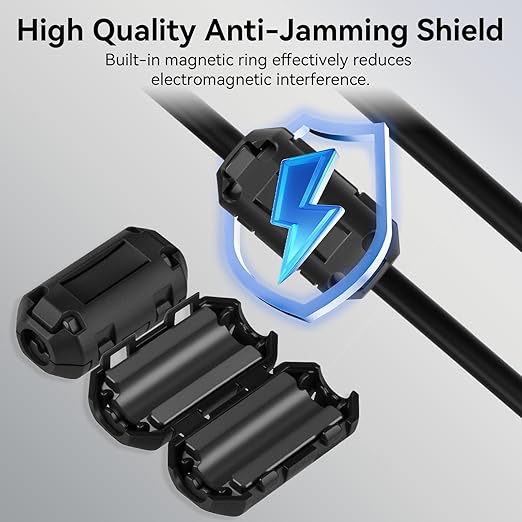 1.5M 6Pin AMS Extension Cable, 24AWG Copper Core Extension with Magnetic Ring Filter Compatible with Bambu Lab X1C/X1/X1E/P1P/P1S AMS-Lite 3D Printers(Not for A1/A1 MINI AMS Series)