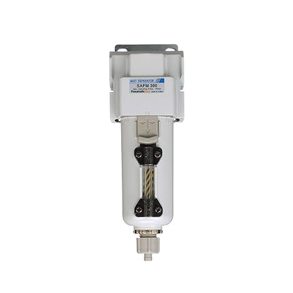 PneumaticPlus SAFM300-N03B-MEP Compressed Air Coalescing Filter, 0.1 Micron, 3/8" NPT - Metal Bowl, Manual Drain, Bracket