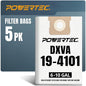 POWERTEC DXVA19-4101 Vacuum Bags 5 Pack for Dewalt DXV06P, DXV09P, DXV10P 6-10 Gal Dust Extractor, Replacement Shop Vac Bags, Dust Bag for Dewalt Wet Dry Shop Vacuum (75063V)