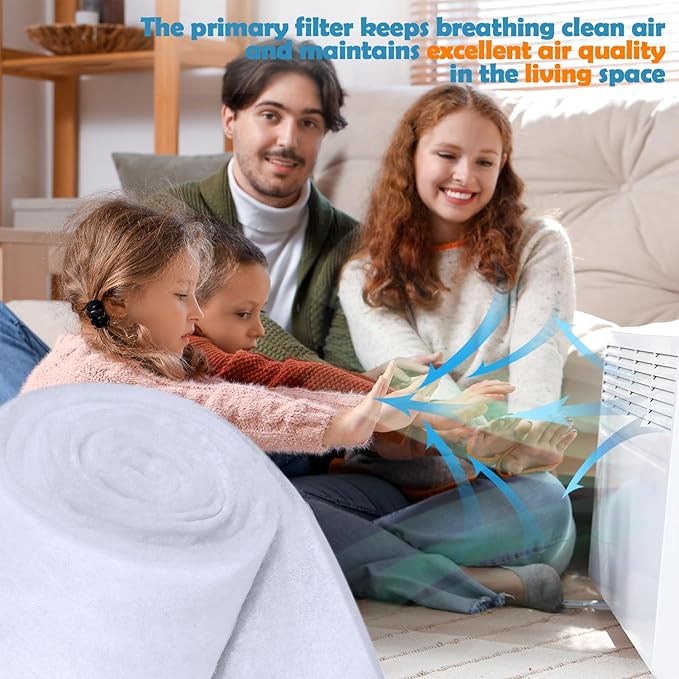 300 x 12 inch Air Vent Filters Polyester Floor Vent Filter Cut to Fit Dust Control Replacement Roll Material for HVAC Ac Heating RV's Mobile Homes Floor Registers