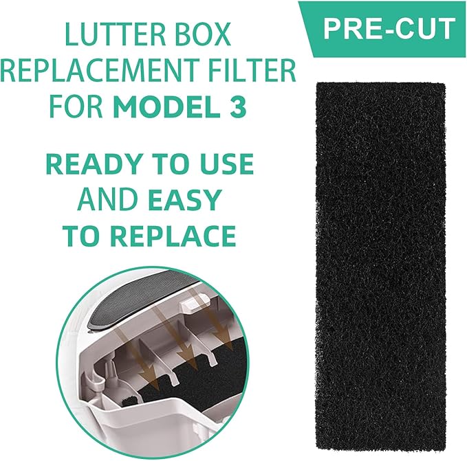 Lubise 8Pcs Carbon Filters Compatible with LR 3,Replacement Activated Charcoal Filters for Litter Box Carbon Premium Filters,Thickened and Durable,Eliminate Odor and Controls Moisture on Pet's Body