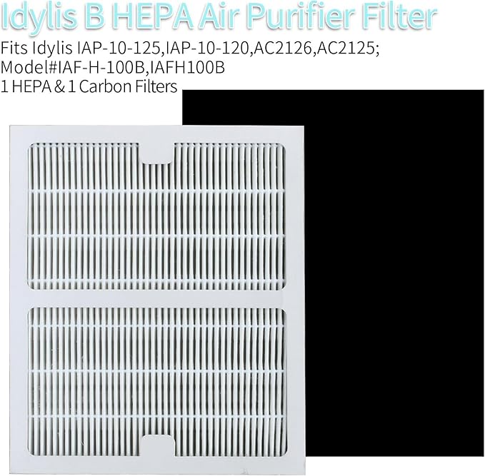 Replacement Idyllis Air Purifier Filter b Compatible with Idylis Air Purifier AC-2125,AC-2126, IAP-10-125, IAPC-40-140, IAP-10-150, IAP-10-05, IAF-H-100B Filter