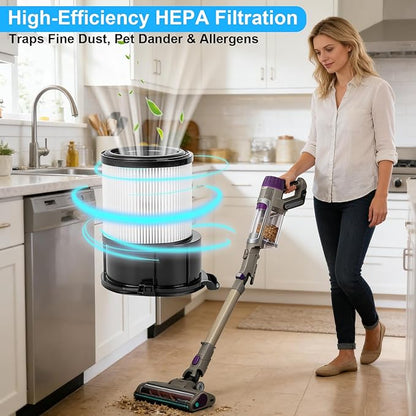 Vacuum Filter Replacement for Shark IP3251 IP3253 IP1255 IP1251 IP1250 PowerDetect Cordless Stick Vacuum, 1 Post-Motor Filter & 3 Pre-Motor Filters for Handheld Vacuum