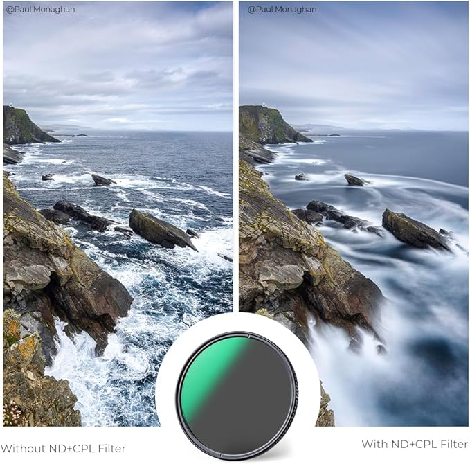 K&F CONCEPT 77mm ND8 Lens Filter and CPL Circular Polarizing Filter 2 in 1 for Camera Lens with 28 Multi-Layer Coatings, Hydrophobic, Scratch Resistant