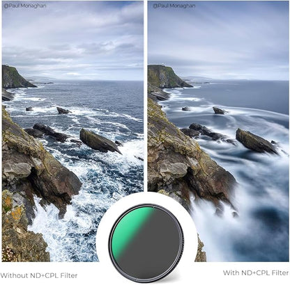 K&F CONCEPT 77mm ND8 Lens Filter and CPL Circular Polarizing Filter 2 in 1 for Camera Lens with 28 Multi-Layer Coatings, Hydrophobic, Scratch Resistant