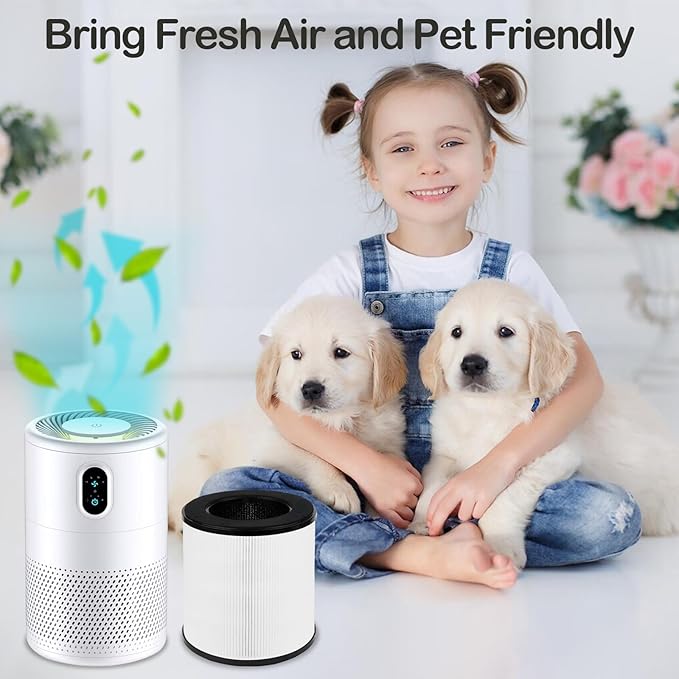 B-D02L Air Purifier Replacement Filter, Compatible with MOOKA B-D02L/ M05, KOIOS B-D02L, VEWIOR B-D02U and Tailulu D10 Air Purifier, 3-in-1 HEPA Air Filter for B-D02L and B-D02U Air Purifiers, 2 Pack