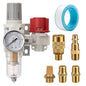 Pneumatic Air Compressor Filter Regulator Combo 1/4" NPT 0-150 PSI,Pressure relief 3 port valve,Manual Drain,5 Micron Brass Element