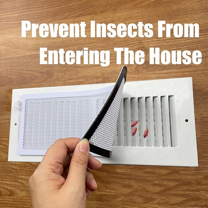 White Floor Register Vent Screen Cover 4"x12" Magnetic, Perfect for Wall/Ceiling/Floor Air Vent Filters (4-Packs)