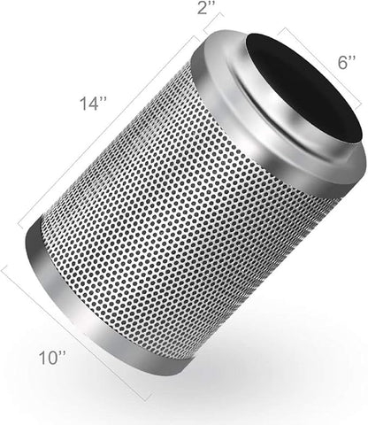 iPower 6" Air Carbon Filter with Australia Virgin C for Inline Duct Fan, Grow Tent, Odor Scrubber Control, Hydroponics, Prefilter Included, 6", Reversible Flange
