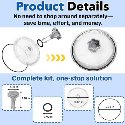 11480 Leaf Trap Cover Compatible with Compatible with SF60110, SF70110, 26335EH and More, SF15110 Pool Leaf Trap Cover Lid with O-Ring Sand Filter Pump Replacement Parts with Air Release Valve