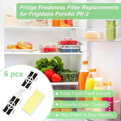 2 AF-2 Air Filters & 4 PK-2 Produce Keeper Refill Replacement Kit – Compatible with Frigidaire Gallery GRMC2273BF, GRMC2273BD, GRMG2272BF Refrigerator Air Filters