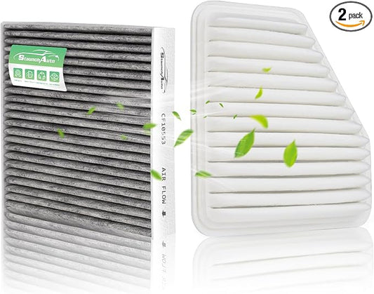 Engine and Cabin Air Filter Combo for 2006-2012 Rav4, 2007-2011 Camry, 2009-2011 Corolla, 2005-2011 Avalon, 2009-2011 Matrix 2.4L Engine Air Filter Replacement Car Accessories #CA10169 CF10285 2-Pack