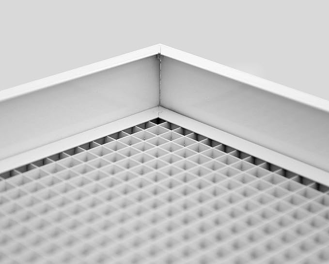 16" x 16" Cube Core Eggcrate Return Air Filter Grille for 1" Filter - Aluminum - White [Outer Dimensions: 18.5" x 18.5]