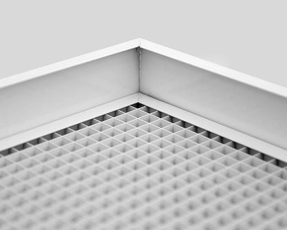 16" x 16" Cube Core Eggcrate Return Air Filter Grille for 1" Filter - Aluminum - White [Outer Dimensions: 18.5" x 18.5]