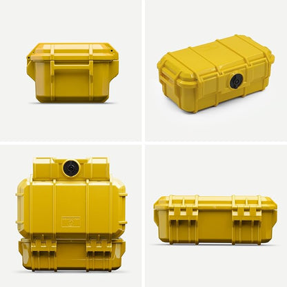 Evergreen 57 Waterproof Dry Box Protective Case with Pick & Pluck Foam - Travel Safe/Mil Spec/USA Made - for Cameras, Phones, Hiking, Boating, Water Sports, Action Cams (Yellow)
