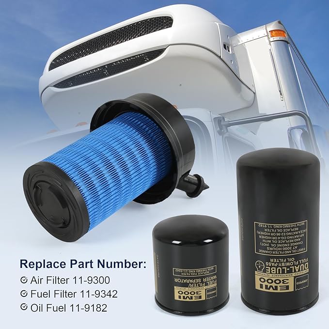 11-9300 Air Filter 11-9342 Fuel Filter 11-9182 Maintenance Kit Replacement For Thermo King SB190 SB210 SB230 SB300 SB330