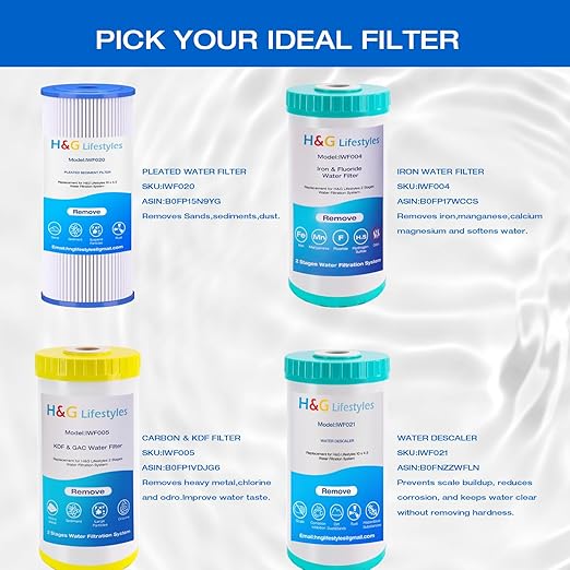 H&G Lifestyles 10" x 4.5 Water Descaler, Anti Scale Phosphate Filter Saltless Water Softener,Replacement Cartridge, Compatible with 84637, WPX5BB97P, PC10, 355214-45, 355215-45, WP10BB97P, WP5BB97P