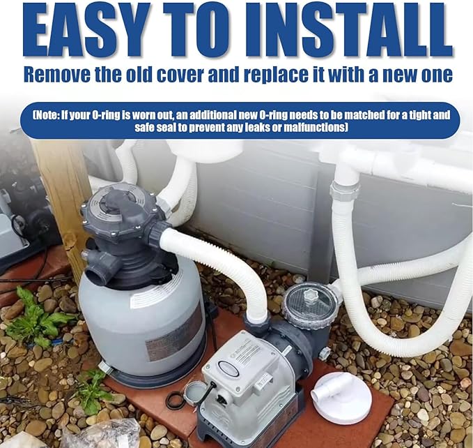 Filter Pump Cover - Trap Lid Replacement Part, Pool Pump Housing Cap with s | Valve Seal Container Cover, Sturdy Filter Trap Protector for Swimming Pools, Sand Filtration Units, Backyard Setup