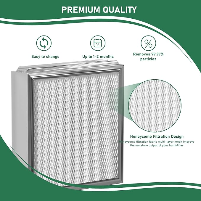 Carmerny 990-13 Humidifier Vapor Water Pad Filter Compatible with GeneralAire 990-13 G13 Humidifier Replacement Evaporator Pad Media Filter for Models 709 990 1040 1042 1137 SL16, GFI #7002, 4-Pack
